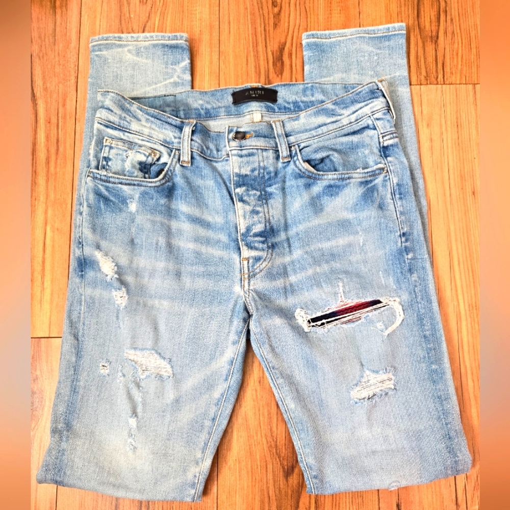 AMIRI Unisex MX1 blue Skinny jeans Size 30